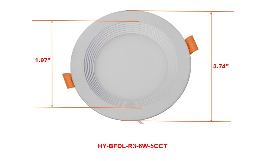 BFDL Series - Slim Baffle LED Recessed Downlight – Ultra-Thin Canless Ceiling Light, 5CCT Selectable (2700K–5000K), IC Rated, Edge-Lit, Energy Star & ETL Listed, CRI 90+, No Housing Required