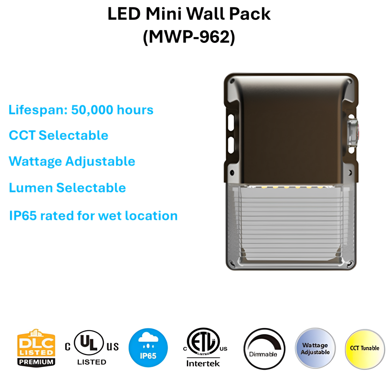 LED Mini Wall Pack - MWP Series (Ideal for Deck, Front Door, Porche, Patio, Corridor, Walkway)