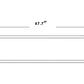 Dimension drawing of 1x4 LED surface mount backlit panel light measuring 11.9 inch by 47.7 inch by 1.7 inch