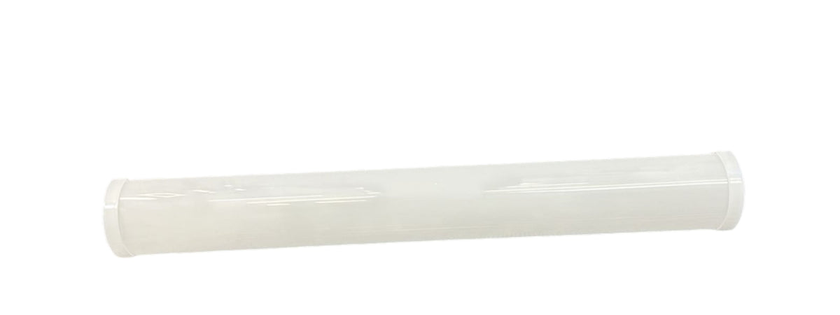 2-foot LED linear strip light fixture with low-profile housing and PMMA lens
