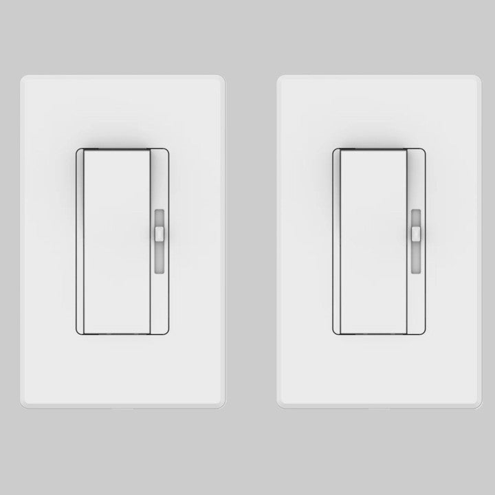 2-pack LED Dimmer Switch, 0-10V, Single Pole or 3-Way, 120-277V, Max Load 120V@5A, 277V@2A ,White Finish with Wall Plate