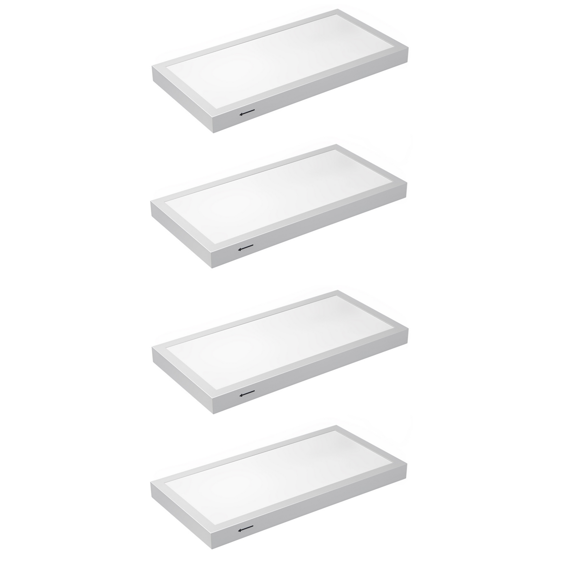 4 pack 1x2 LED backlit surface mount panel light fixtures for commercial office lighting and residential indoor ceiling applications