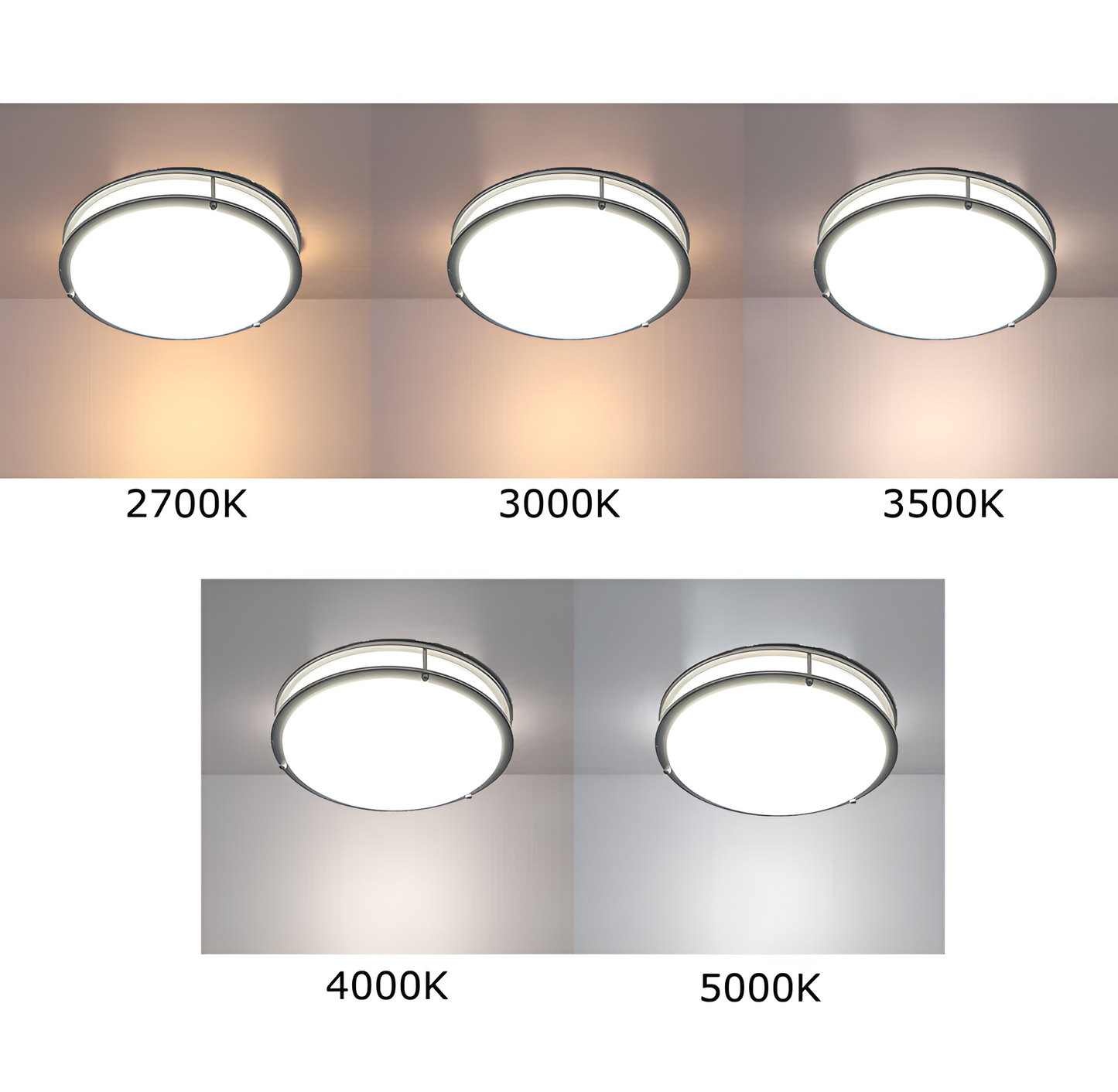 DR Series - Ceiling Light LED Double Ring Flush Mount Light (Ideal for Drawing rooms/Bedrooms/Corridors/Offices)