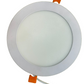 Front view of 6-inch round LED canless recessed ultra slim downlight featuring a sleek white finish