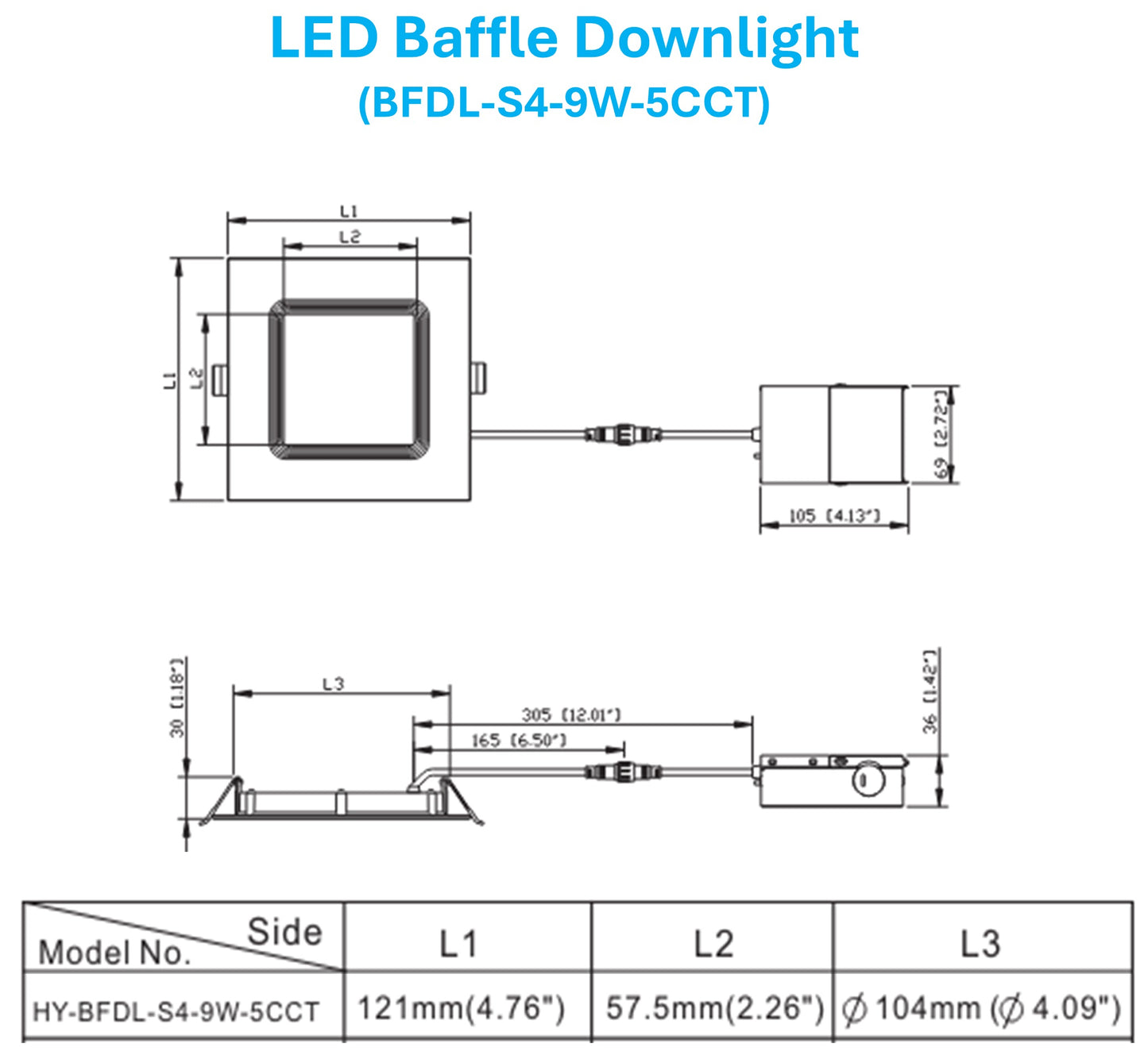 BFDL Series - Recessed Downlight LED Baffle Downlight (Ideal for Living rooms/Bedrooms/Offices/Lobbies/Conference rooms/Classrooms)