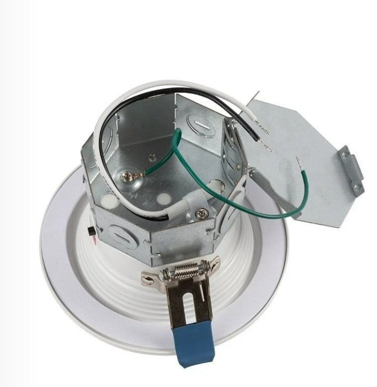 Back view of LED J-box anti-glare recessed downlight showing integrated junction box and installation components