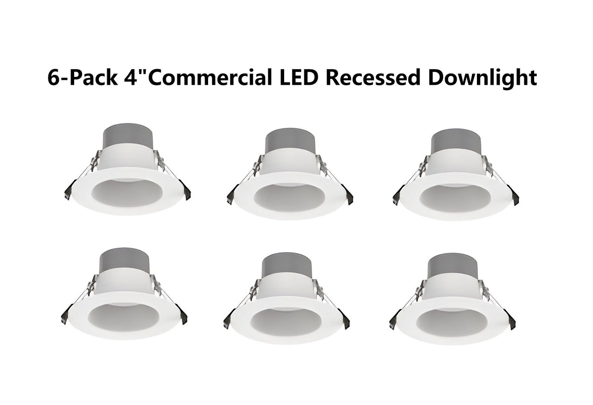 6-Pack LED Commercial Downlight (CDL Series) – 5CCT, Selectable Wattage, IC Rated
