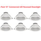 6-Pack LED Commercial Downlight (CDL Series) – 5CCT, Selectable Wattage, IC Rated