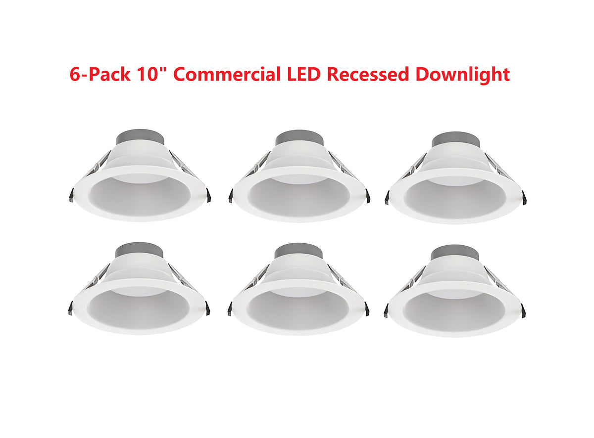 6-Pack LED Commercial Downlight (CDL Series) – 5CCT, Selectable Wattage, IC Rated