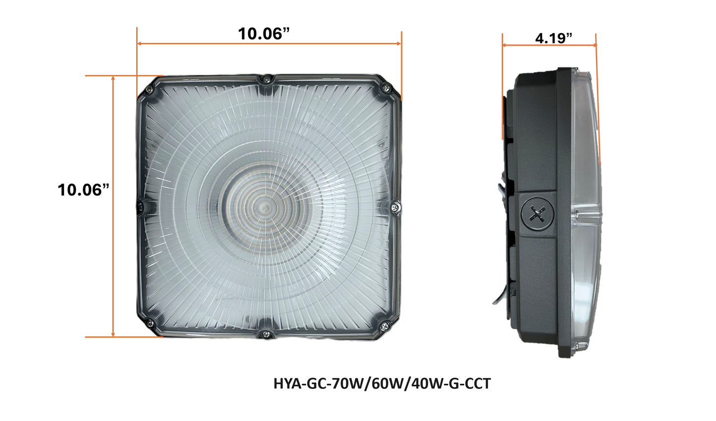 GC Series  - 1 Pack LED CANOPY LIGHT  (Ideal for Parking Structure, Storage Area, Shopping Area Walkway, Entryway, Low Roof Security)