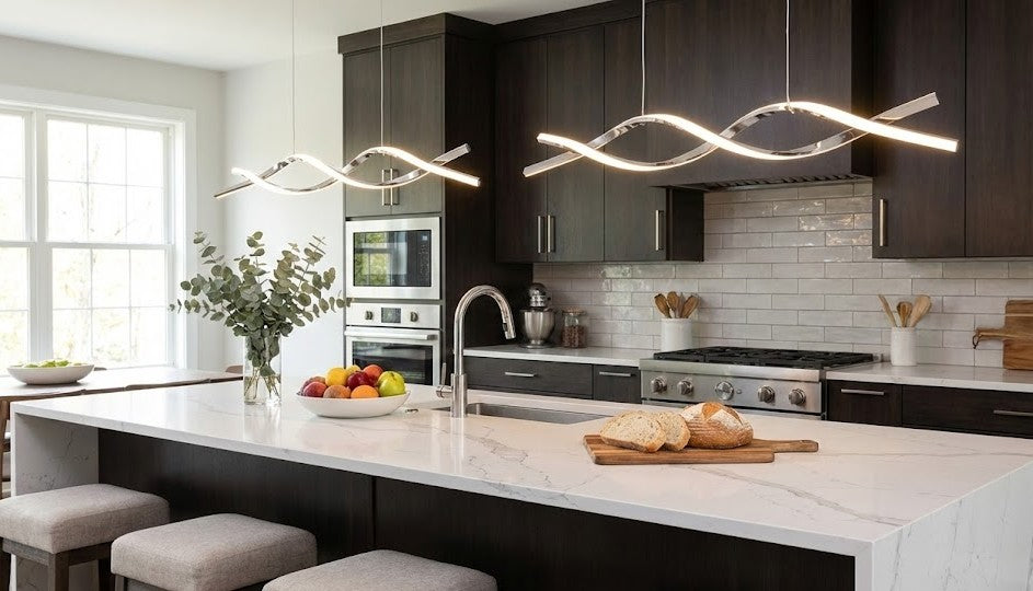 LED Pendant Light Wave Shape - kitchen