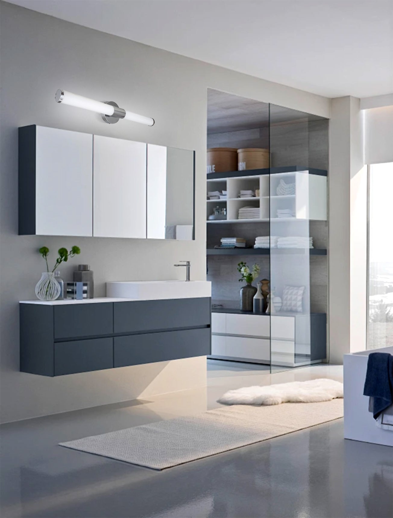 vanity linear light-above-mirror
