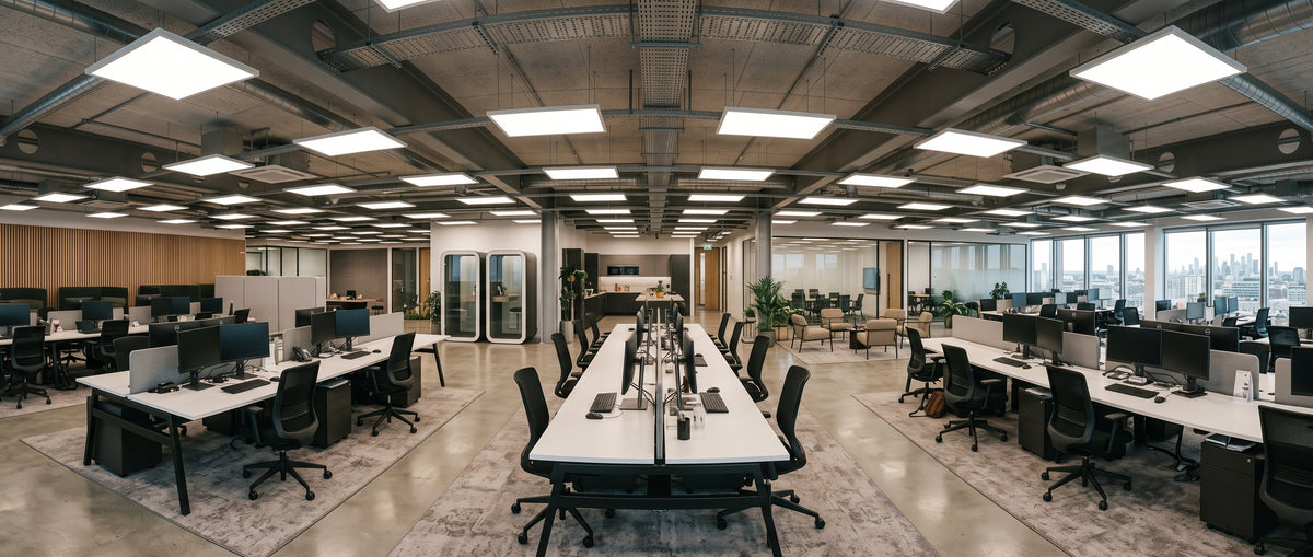 PANEL LIGHTS IN COMMERCIAL OFFICE