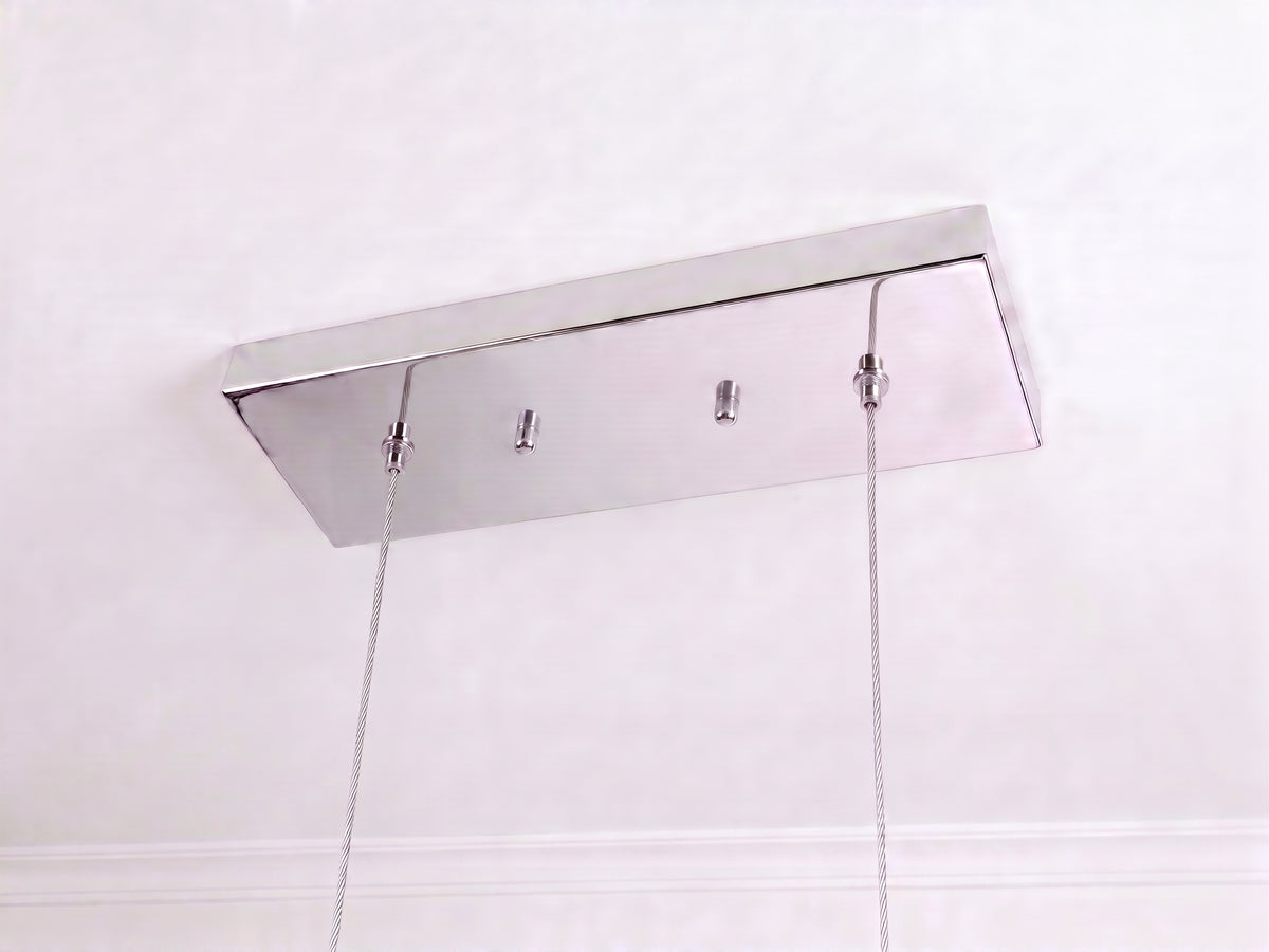 Dimmable LED Pendant Light – CCT Selectable 3000K-4000k-5000K, Modern Chrome Fixture for Kitchen, Dining & Stairwell
