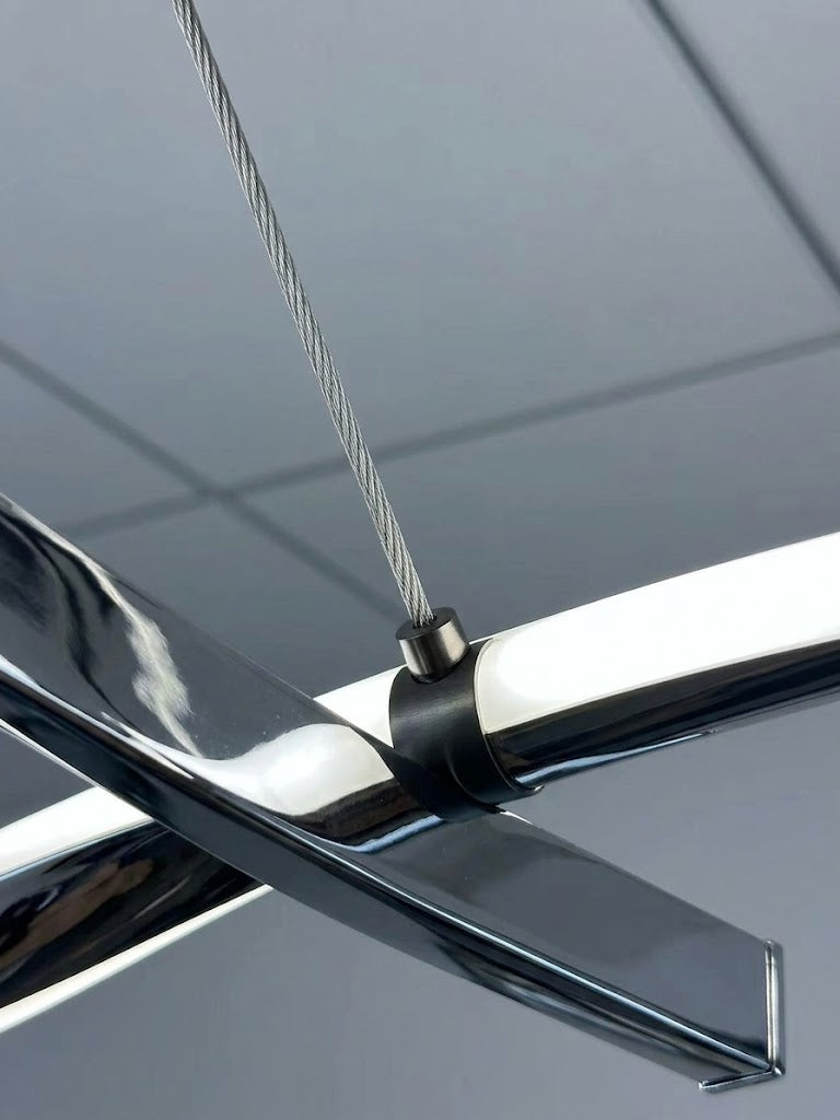 Dimmable LED Pendant Light – CCT Selectable 3000K-4000k-5000K, Modern Chrome Fixture for Kitchen, Dining & Stairwell