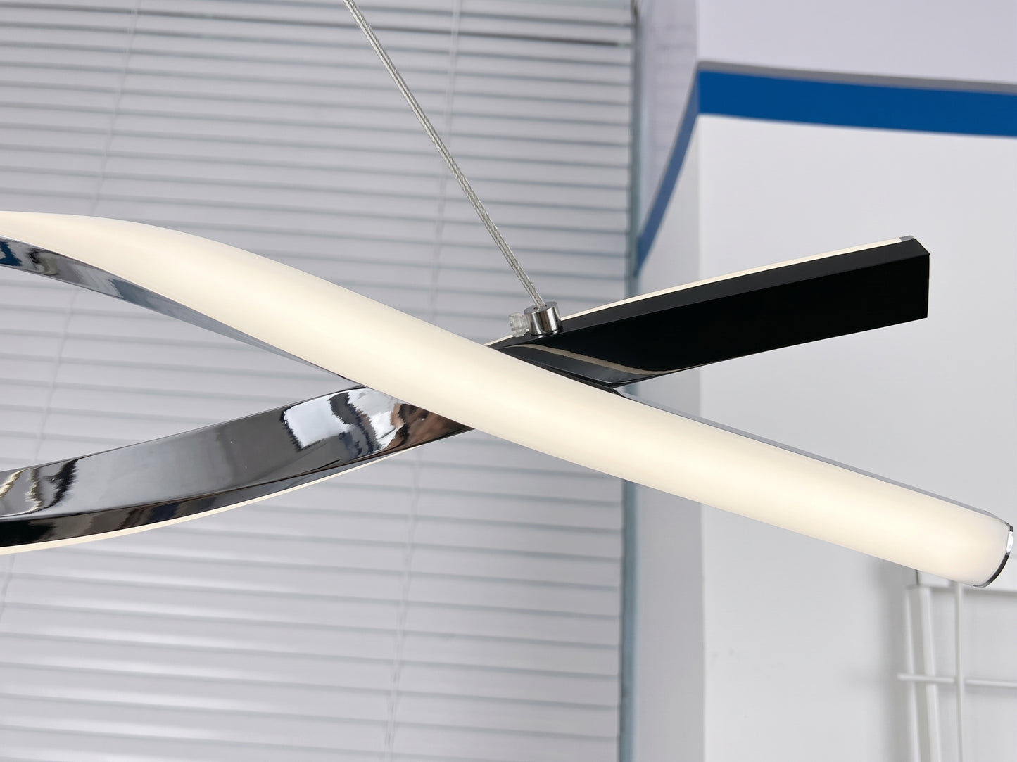 Dimmable LED Pendant Light – CCT Selectable 3000K-4000k-5000K, Modern Chrome Fixture for Kitchen, Dining & Stairwell