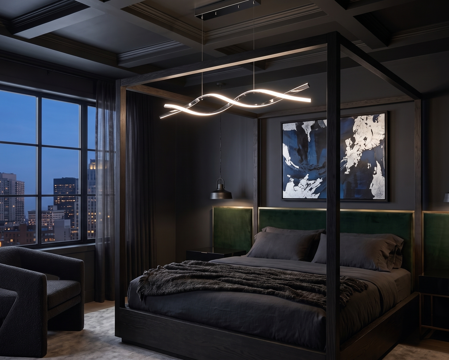 Dimmable LED Pendant Light – CCT Selectable 3000K-4000k-5000K, Modern Chrome Fixture for Kitchen, Dining & Stairwell
