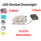 UADL Series - Recessed Downlight LED Gimbal Recessed Downlight (Ideal for Living rooms/Bedrooms/Offices/Kitchens/Lobbies/Conference rooms)