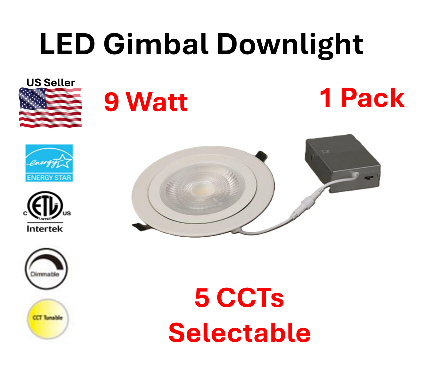 UADL Series - Recessed Downlight LED Gimbal Recessed Downlight (Ideal for Living rooms/Bedrooms/Offices/Kitchens/Lobbies/Conference rooms)