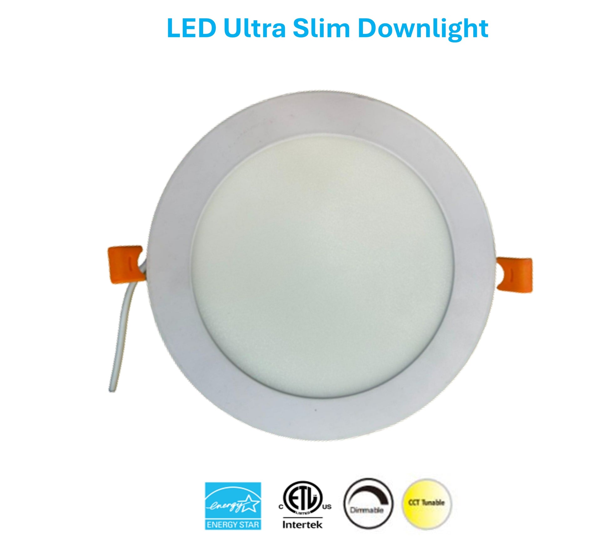 Certification and feature graphic for USDL LED recessed downlights highlighting Energy Star certification, ETL listing, Triac dimming capability, and 5CCT selectable color temperatures 2700K / 3000K / 3500K / 4000K / 5000K