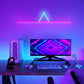Custom layout smart LED wall panels in gaming room featuring reshaped RGB lighting design, DIY modular setup, and Alexa Google Assistant control