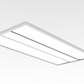 Elegant ceiling installation featuring PB03A Series 2x4 LED architectural recessed luminaire with uniform glare-free commercial lighting