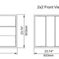 Dimension diagram for 2x2 and 2x4 LED Center Basket Troffer commercial ceiling light fixtures