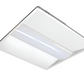front of 2x2 LED Center Basket Troffer commercial ceiling light fixture with modern low-profile design and energy-efficient LED panel lighting