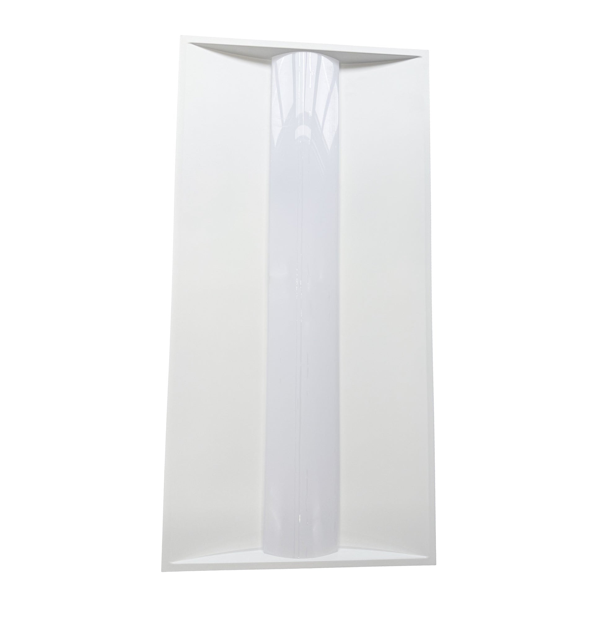 front picture 2 of 2x4 LED Center Basket Troffer light fixture for commercial office ceiling lighting with uniform bright illumination