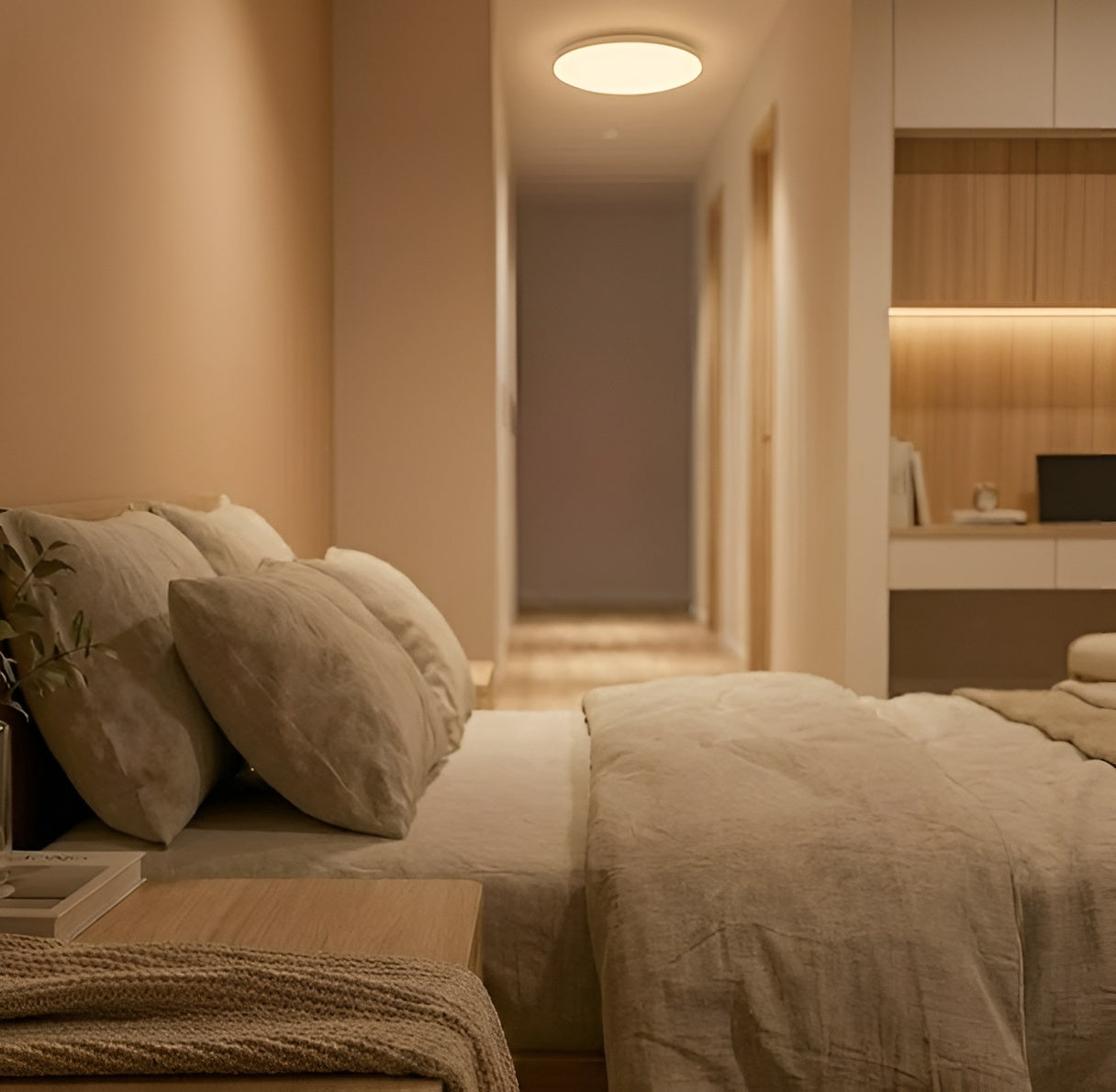 LED Trimless Downlights installed in a bedroom