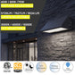 LED wall pack specifications featuring selectable 80W, 60W, and 45W wattage, 3000K, 4000K, and 5000K color temperatures, lumen output, dimming, and product certifications.