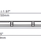 8ft LED waterproof linear vapor tight light dimensions drawing with technical specifications, showing extended fixture length for high-output industrial and commercial lighting applications