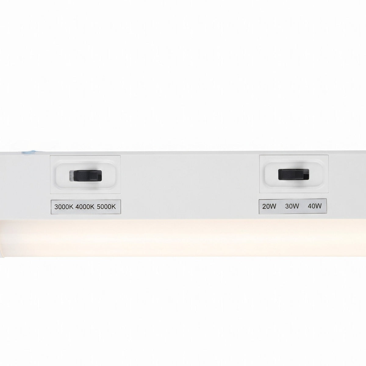 LW102-1 LED wraparound light featuring selectable 20W, 30W, and 40W wattage settings and 3000K, 4000K, and 5000K color temperature options.