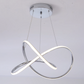 Modern LED swirl chandelier with 30W integrated LED and contemporary aluminum frame