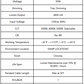 Modern LED swirl chandelier specifications including 30W power, 2600 lumens, 3CCT and TRIAC dimming