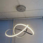 Modern LED Swirl Geometric Chandelier 30W 2600LM 3CCT Dimmable Contemporary Pendant Light